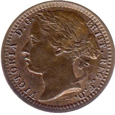Obverse of TF1878b, Third Farthing 1878